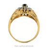 Front-facing view of the 14k yellow gold marquise topaz diamond ring - Thumbnail 3