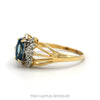 Side profile of the 14k yellow gold blue topaz ring - Thumbnail 2