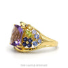 Side profile of the 14k yellow gold amethyst multi-gem ring - Thumbnail 2