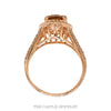 Front-facing view of the oval morganite halo ring in 14k rose gold - Thumbnail 3