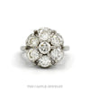 3cttw 7 round diamond cluster ring with plain shank in 14k white gold — top view - Thumbnail 1