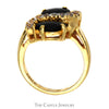 Double Oval Onyx Ring with White Topaz Accents in 14k Yellow Gold - Thumbnail 2