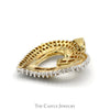 Open Heart Shaped 1cttw Diamond Cluster Pendant in 10k Yellow Gold - Thumbnail 3