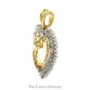 Open Heart Shaped 1cttw Diamond Cluster Pendant in 10k Yellow Gold - Thumbnail 2