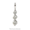 Three Diamond Pendant With .75 CTTW In 14KT White Gold - Thumbnail 1