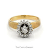 Marquise Diamond Solitaire with Oval Shaped Diamond Halo in 10k Yellow Gold - Thumbnail 1