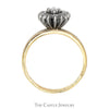 Marquise Diamond Solitaire with Oval Shaped Diamond Halo in 10k Yellow Gold - Thumbnail 2