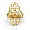 Open Filigree Shield Ring in 14k Yellow Gold - Thumbnail 1