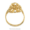 Open Filigree Shield Ring in 14k Yellow Gold - Thumbnail 2