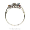 Diamond & Multi Gemstone Cluster Ring in 14k White Gold - Thumbnail 2