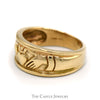 14k Yellow Gold Claddagh Style Wedding Band with Ridged Design - Size 8.5 - Thumbnail 3