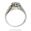 Men's 1cttw 7 Diamond Cluster Ring with Scalloped Mounting in 14k White Gold - Thumbnail 2