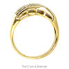 Princess Cut Sapphire, Ruby & Emerald Multi Row Ring with Diamond Accents in 18k Yellow Gold - Thumbnail 2