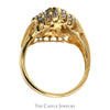 1/2cttw Baguette and Round Diamond Cluster Ring in 10k Yellow Gold - Thumbnail 2