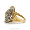1/2cttw Baguette and Round Diamond Cluster Ring in 10k Yellow Gold - Thumbnail 3