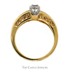 1/4cttw Diamond Solitaire Engagement Ring with Diamond Accented Sides in 14k Yellow Gold - Thumbnail 2