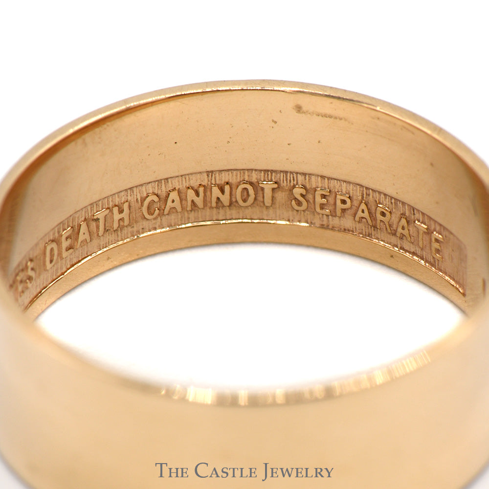 14th Degree Scottish Rite Masonic 8mm Band with Inscription in 10k Yellow Gold