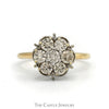 .85cttw Round 7 Diamond Cluster Ring in 10k Yellow Gold - Thumbnail 1