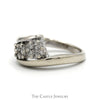 Triple Diamond Flower Cluster Ring with Bypass Design in 14k White Gold - Thumbnail 3