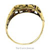 Nugget Designed Ring with Illusion Set Diamond Accents in 10k Yellow Gold - Thumbnail 2
