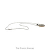18.5 Inch Half Bezel Set Round Amethyst Necklace in 14k White Gold Snake Chain - Thumbnail 3