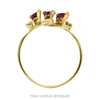 Triple Marquise Cut Ruby Ring with Diamond Accents in 10k Yellow Gold - Thumbnail 2