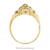 Lion Head Ring with Ruby Eyes & Diamond Accents in 10k Yellow Gold - Thumbnail 2