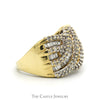1cttw Baguette and Round Diamond Interwoven Cluster Bypass Ring in 10k Yellow Gold - Thumbnail 3