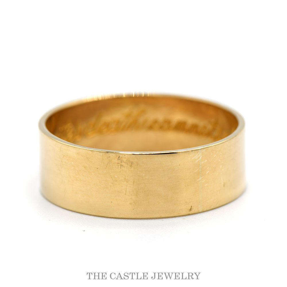 14K Yellow Gold Masonic Ring Men’s 7.75mm Band