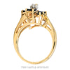 Front-facing view of the 14k yellow gold sapphire cluster ring - Thumbnail 3