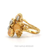 Side profile of the 14k yellow gold opal cocktail ring showing cluster height - Thumbnail 2