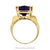 Front-facing view of the 10k yellow gold trillion amethyst ring - Thumbnail 3