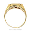 Rectangular Split Onyx and Opal Inlay Ring with Channel Set Diamond Accents in 14k Yellow Gold - Thumbnail 3