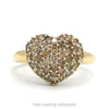 Heart Shaped 1cttw Cocoa Diamond Cluster Ring in 14k Yellow Gold - Thumbnail 1