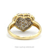 Heart Shaped 1cttw Cocoa Diamond Cluster Ring in 14k Yellow Gold - Thumbnail 3