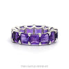 Emerald Cut Amethyst Eternity Band in 14k White Gold - Thumbnail 1