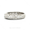 Side profile of the 14k white gold baguette diamond band showing band thickness and milgrained edges - Thumbnail 2