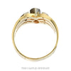 Front-facing view of the 14k yellow gold marquise V-ring - Thumbnail 3
