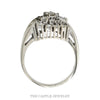 Front-facing view of the 14k white gold diamond cluster ring - Thumbnail 3