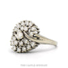Side profile of the 14k white gold diamond cluster ring - Thumbnail 2