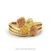 10k two-tone Black Hills Gold grape and leaf ring — top view - Thumbnail 1