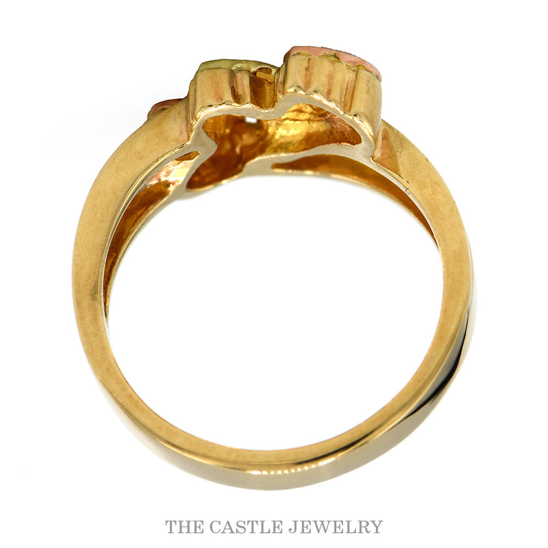 Front-facing view of the 10k Black Hills Gold ring