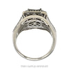 Front-facing view of the 1cttw invisible set princess cut cluster ring in 10k white gold - Thumbnail 3