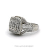Side profile of the invisible set cluster ring showing the baguette sides - Thumbnail 2