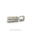1/4cttw 3 Diamond Drop Pendant in 14k White Gold - Thumbnail 3