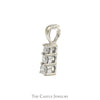 1/4cttw 3 Diamond Drop Pendant in 14k White Gold - Thumbnail 2