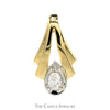 1/4ct Pear Cut Diamond Solitaire Pendant in Tapered 14k Yellow Gold Setting - Thumbnail 1