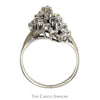 3/4cttw Diamond Waterfall Cluster Ring in 14k White Gold Split Shank Design - Thumbnail 2