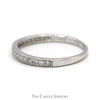 Round Diamond Wedding Band with Beaded Edges in 10k White Gold - Thumbnail 3