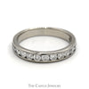 1cttw Channel Set Diamond Wedding Band in 14k White Gold - Thumbnail 1